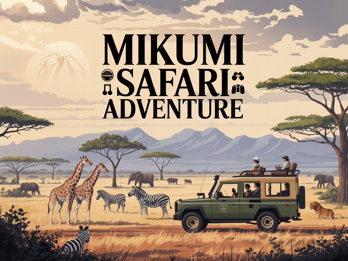 Stunning sunrise over Mikumi National Park with wildlife in the distance